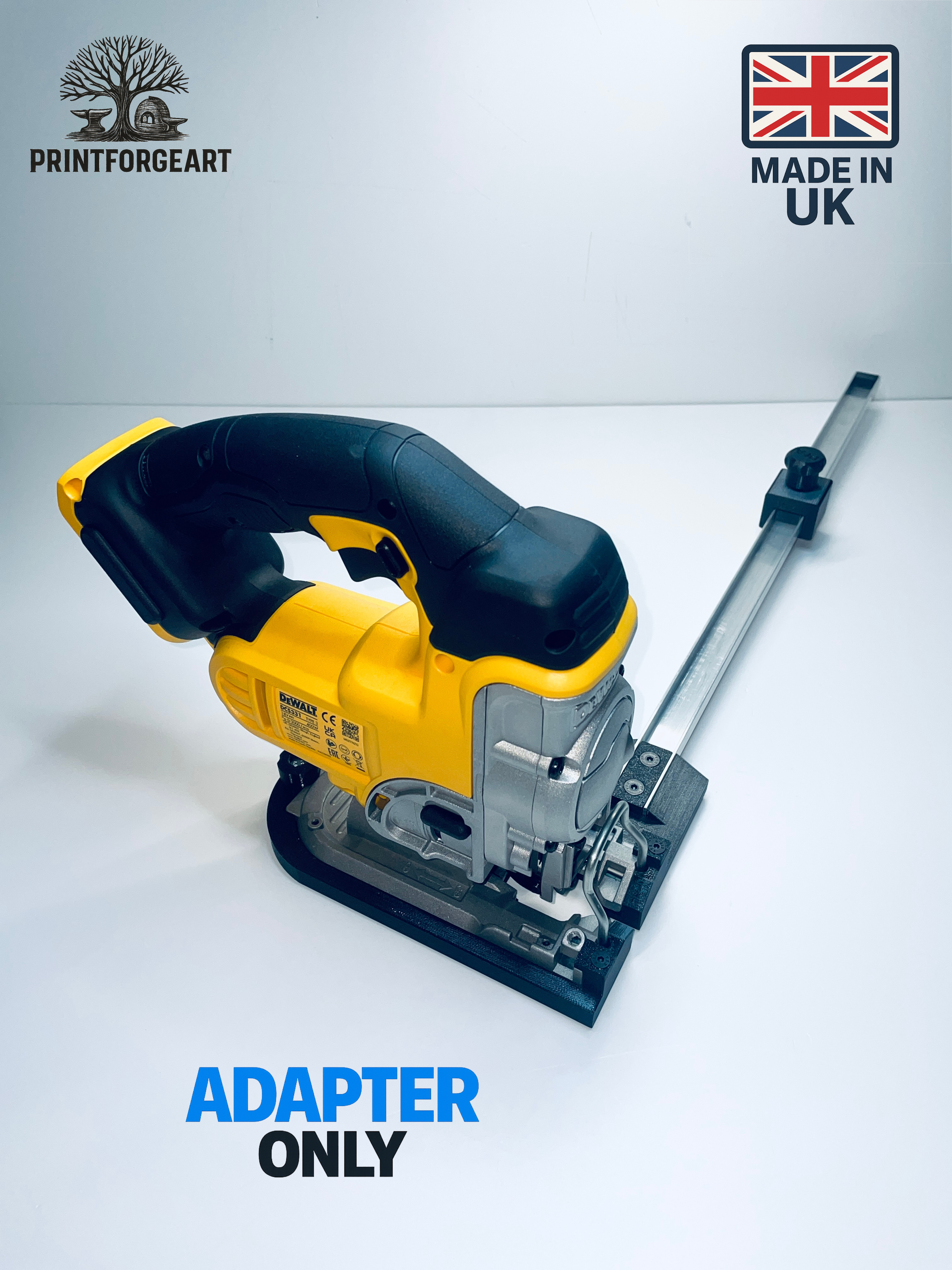 Circle Cutting Jig for DeWalt DCS331 / DW331 Jigsaw – Adjustable Radius 150mm-500mm and 150mm to 1000mm