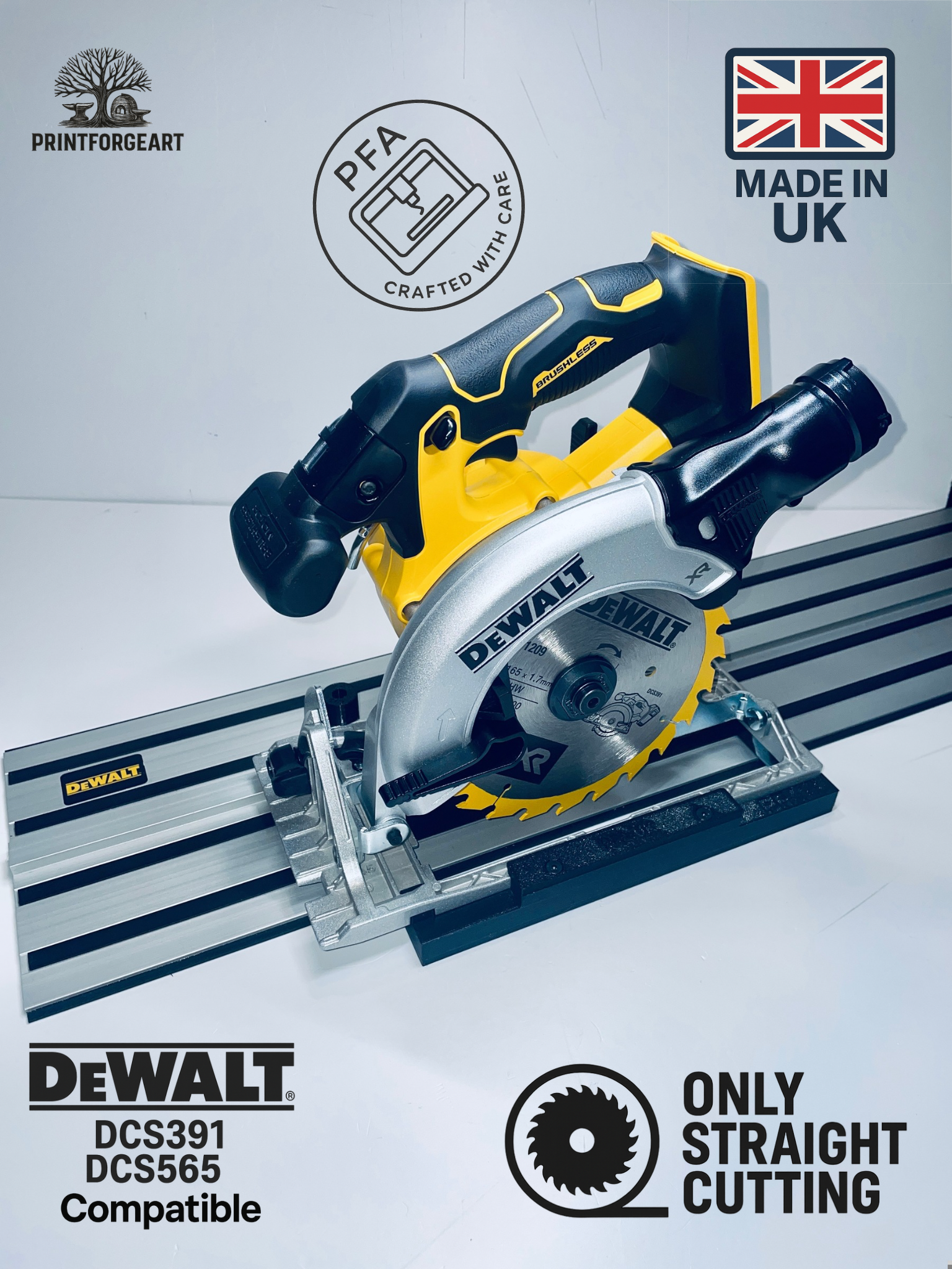 Dewalt DCS391 DCS565 Circular Saw Adapter Dewalt Rail -Stright Cutting Only