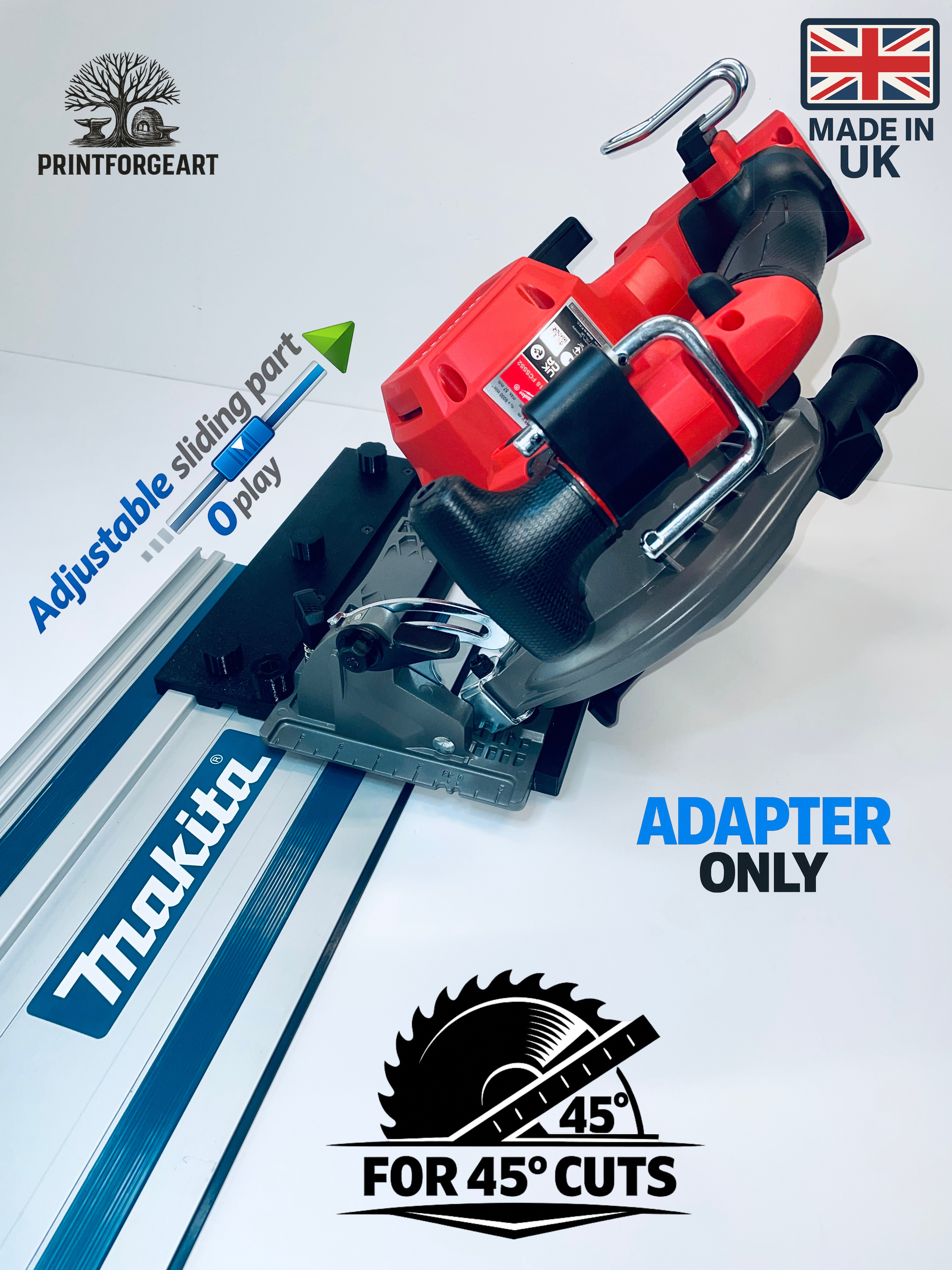 Milwaukee M18 FCS552 2833-20 Makita Guide Rail Adapter Base Plate - Bevel/Angle Cut