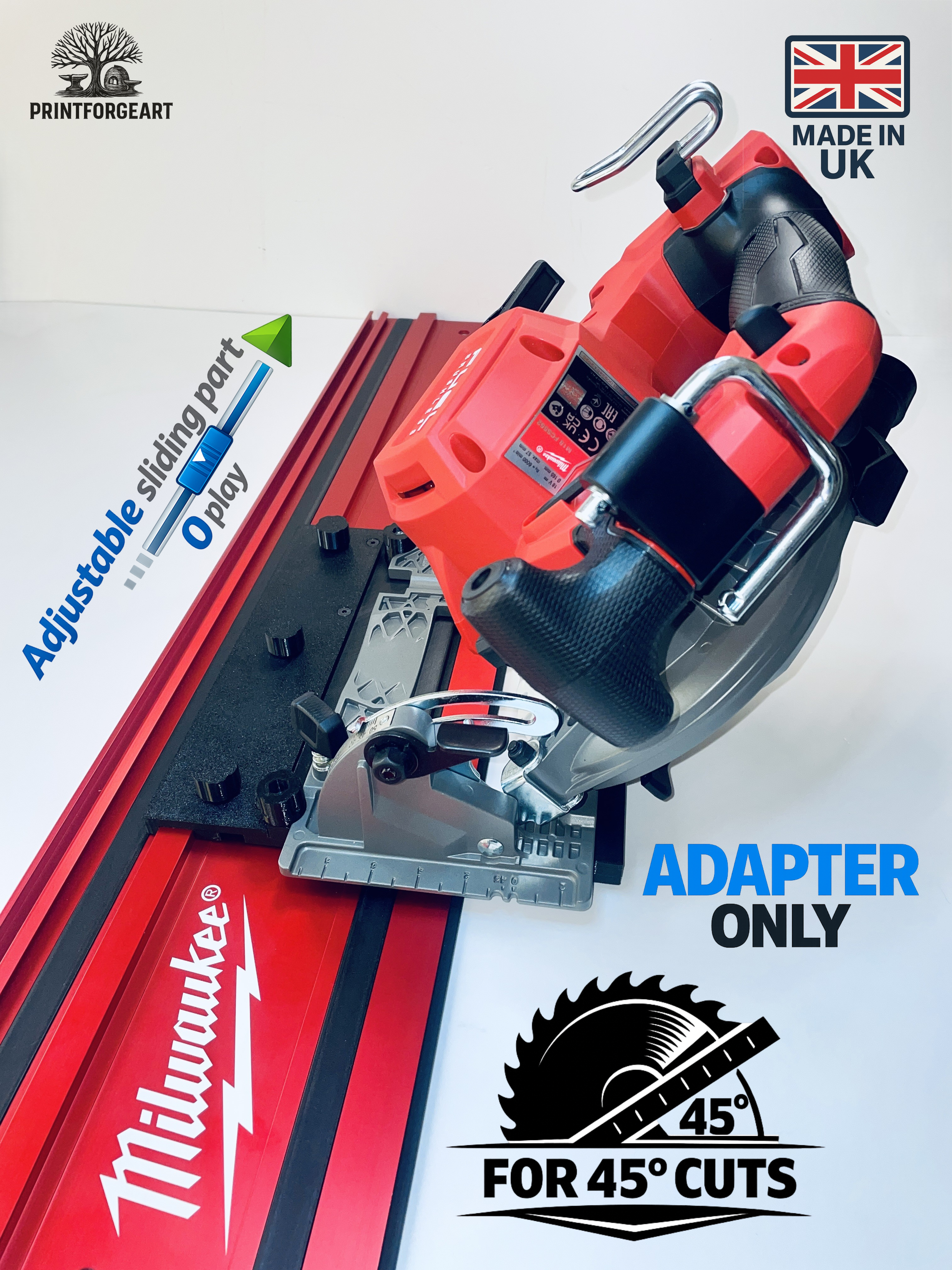 Milwaukee M18 FCS552 2833-20 Milwaukee Guide Rail Adapter Base Plate - Bevel/Angle Cut