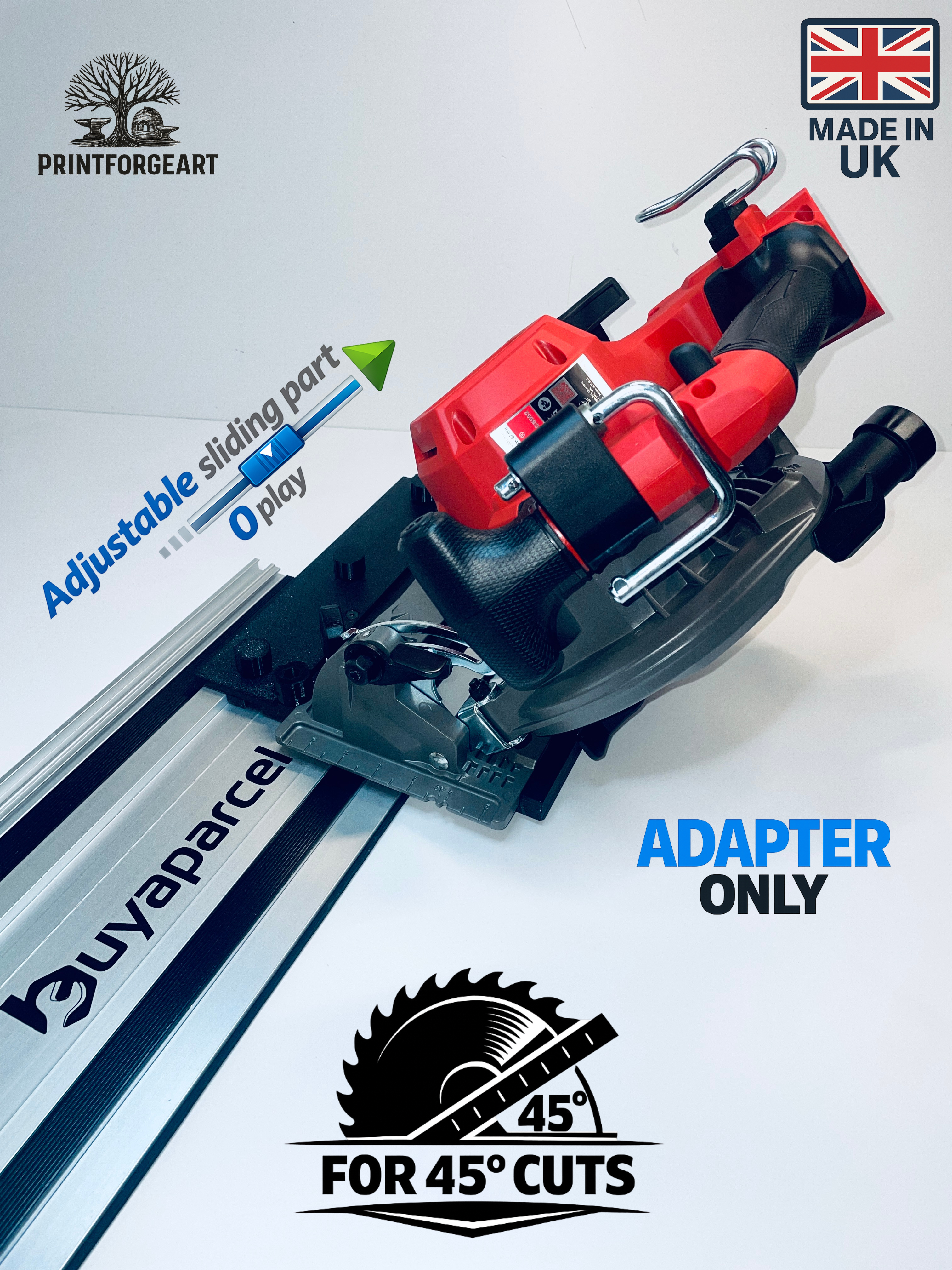 Milwaukee M18 FCS552 2833-20 Buyaparcel Guide Rail Adapter Base Plate - Bevel/Angle Cut